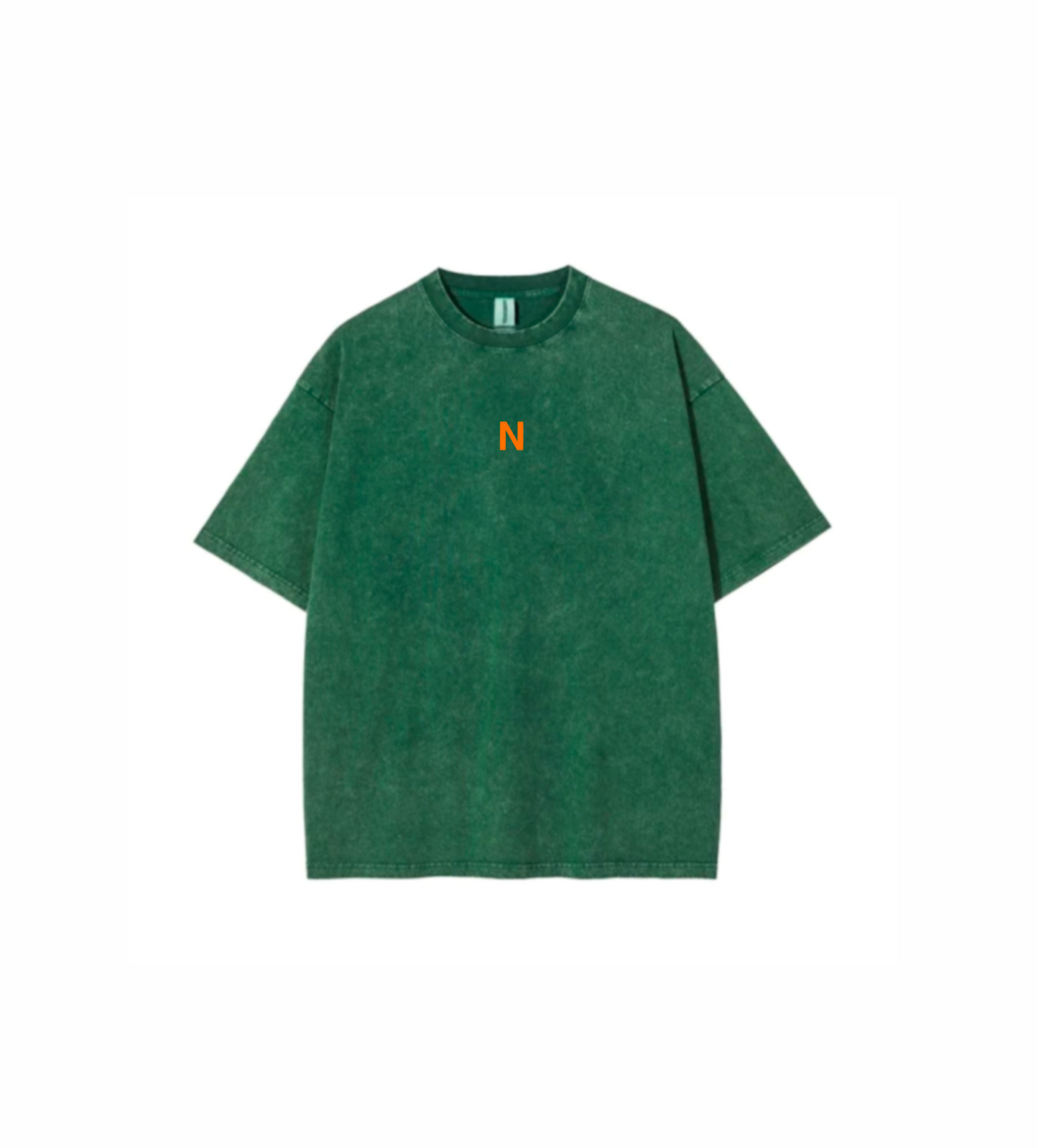 GREEN WASHED TSHIRT ORANGE NAAMANE