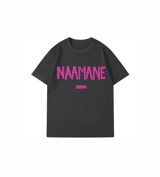 DARK GREY ‘REBEL’ NAAMANE TAPE EFFECT TSHIRT