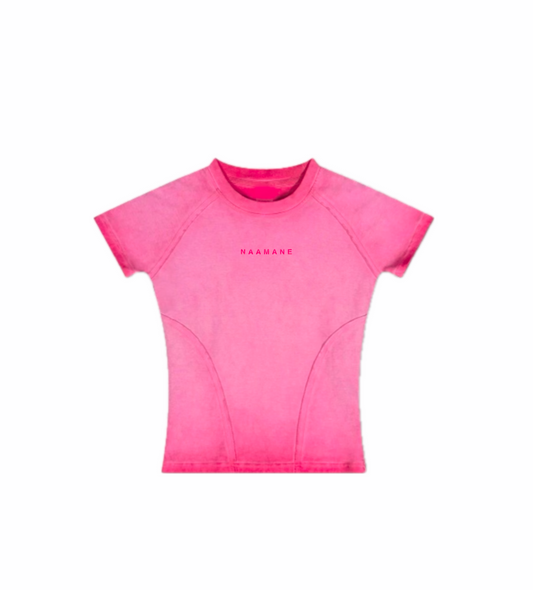 PINK WASHED BODY FIT TSHIRT