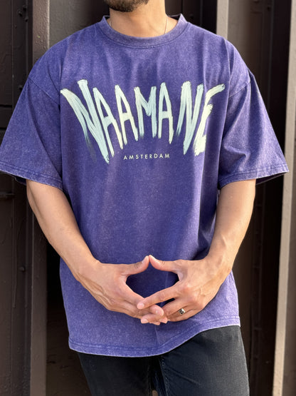 DARK PURPLE WASHED PICASSO NAAMANE TSHIRT