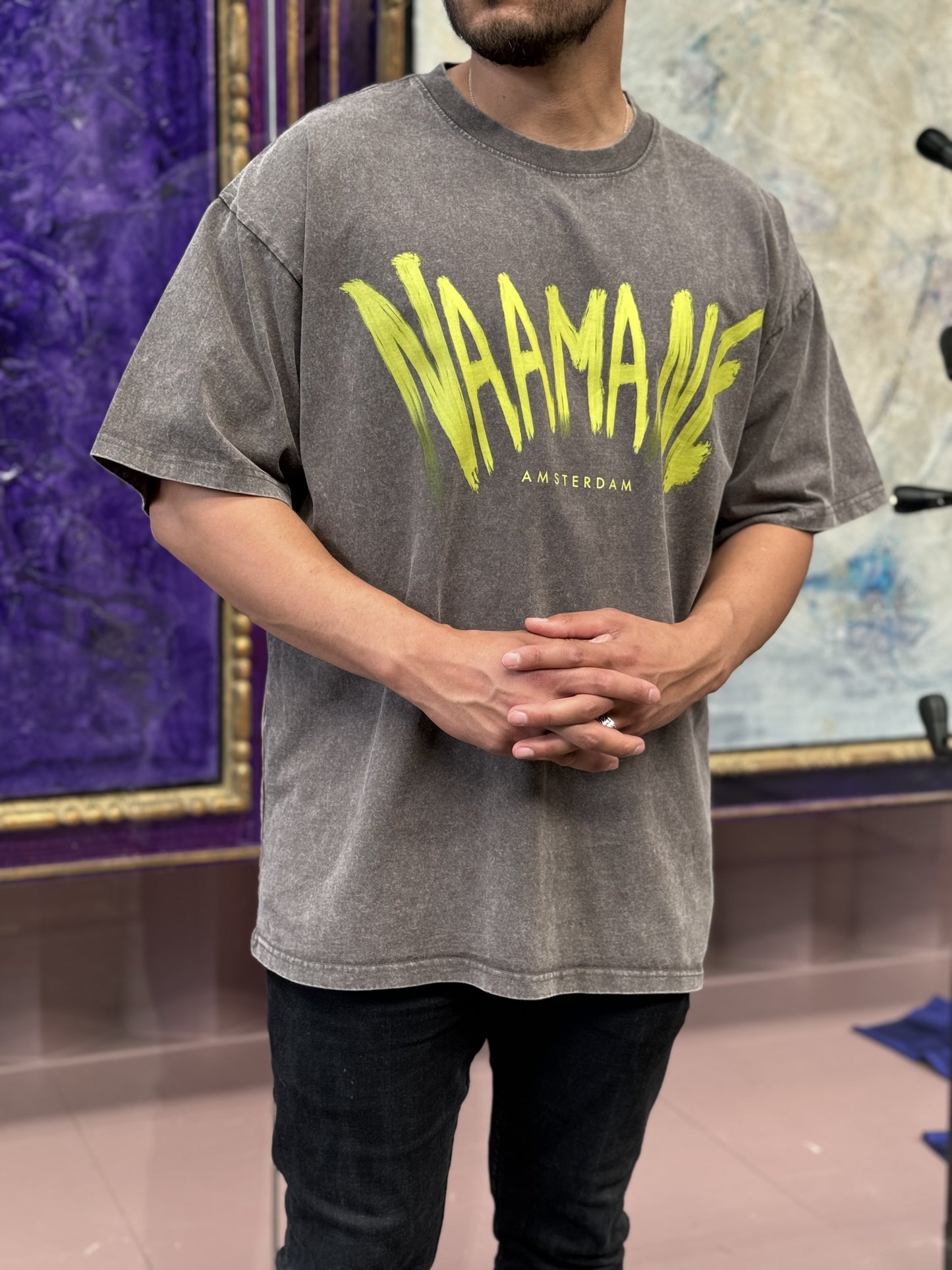 GREY WASHED PICASSO NAAMANE TSHIRT